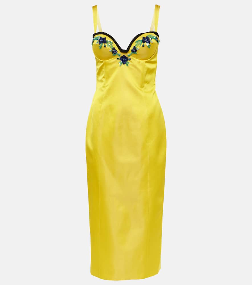 Iris embellished velvet midi dress