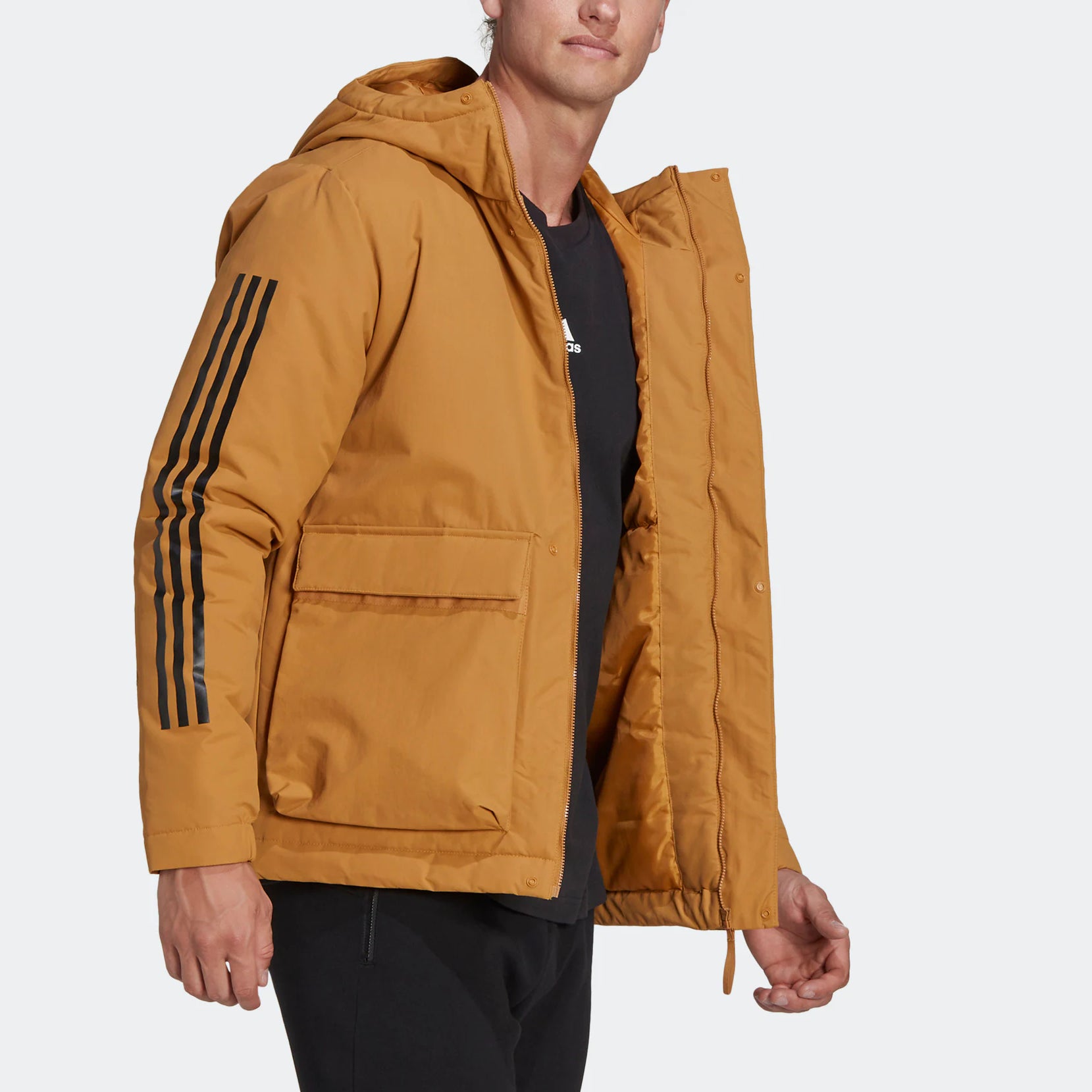 Utilitas 3-Stripes Hooded Jacket 'Brown'