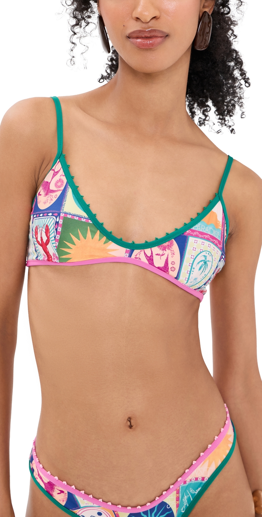 Howy Hand Embroidered Reversible Top Multicolor