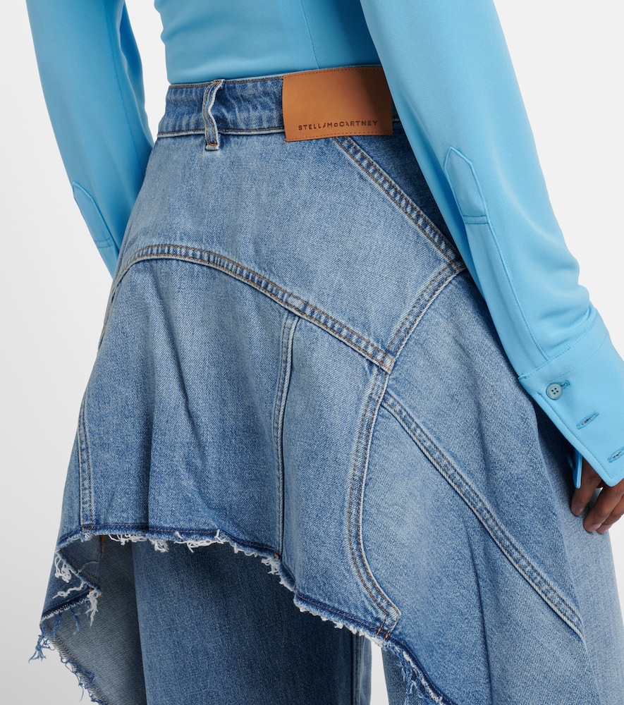 Paneled barrel-leg jeans