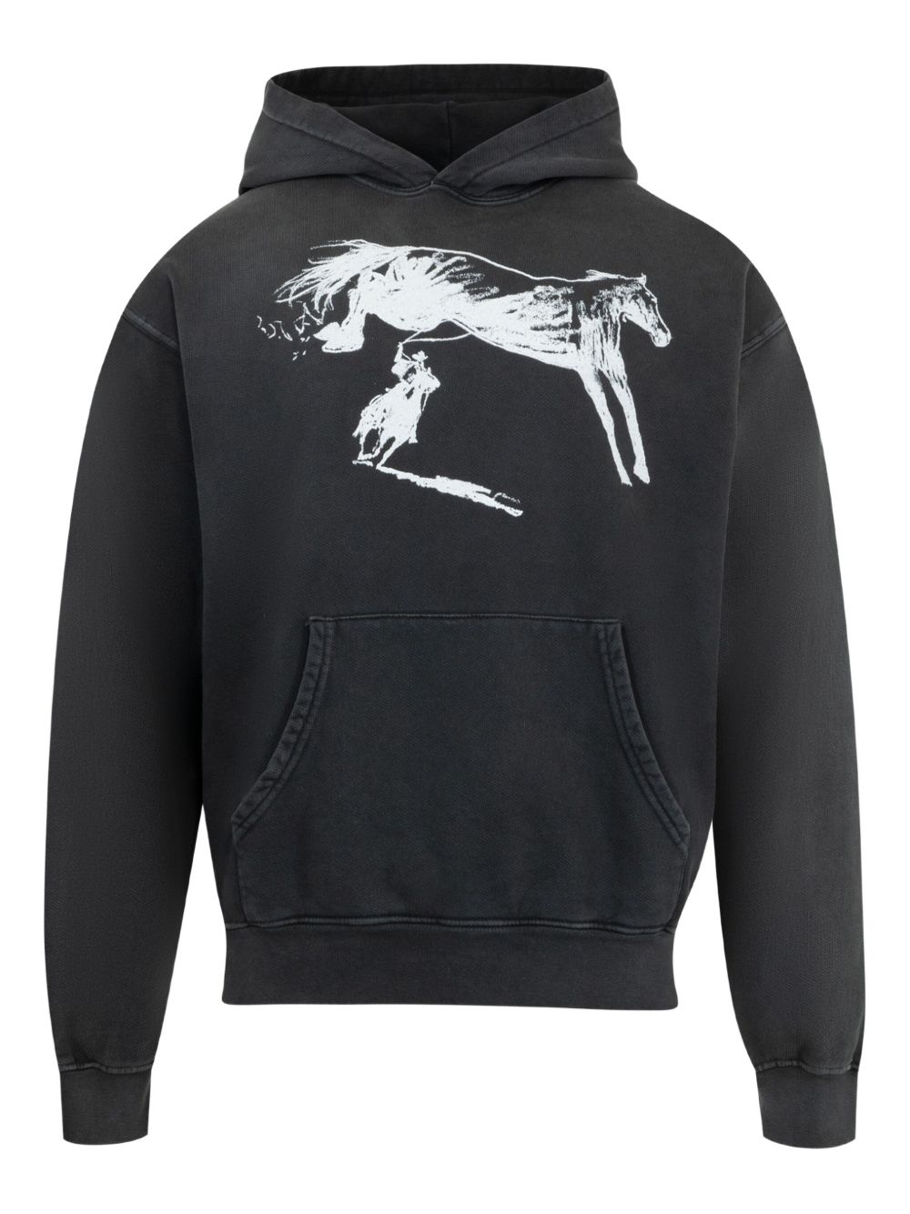 Graphic-print hoodie - Black