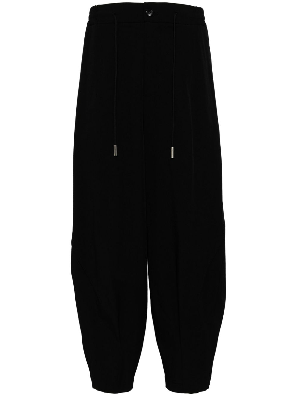 Drop-crotch drawstring trousers - Black