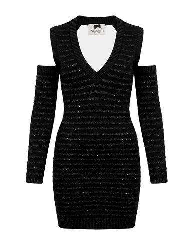 Woman Mini dress Black Size 10 Viscose, Polyester, Polyamide, Metal, PBT