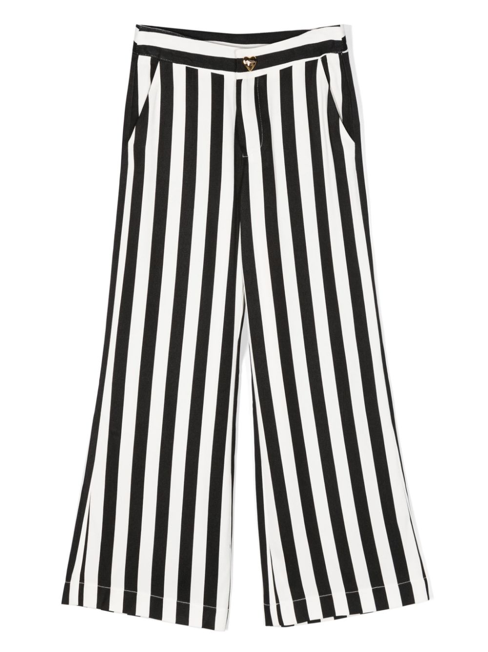 Striped flared trousers - White