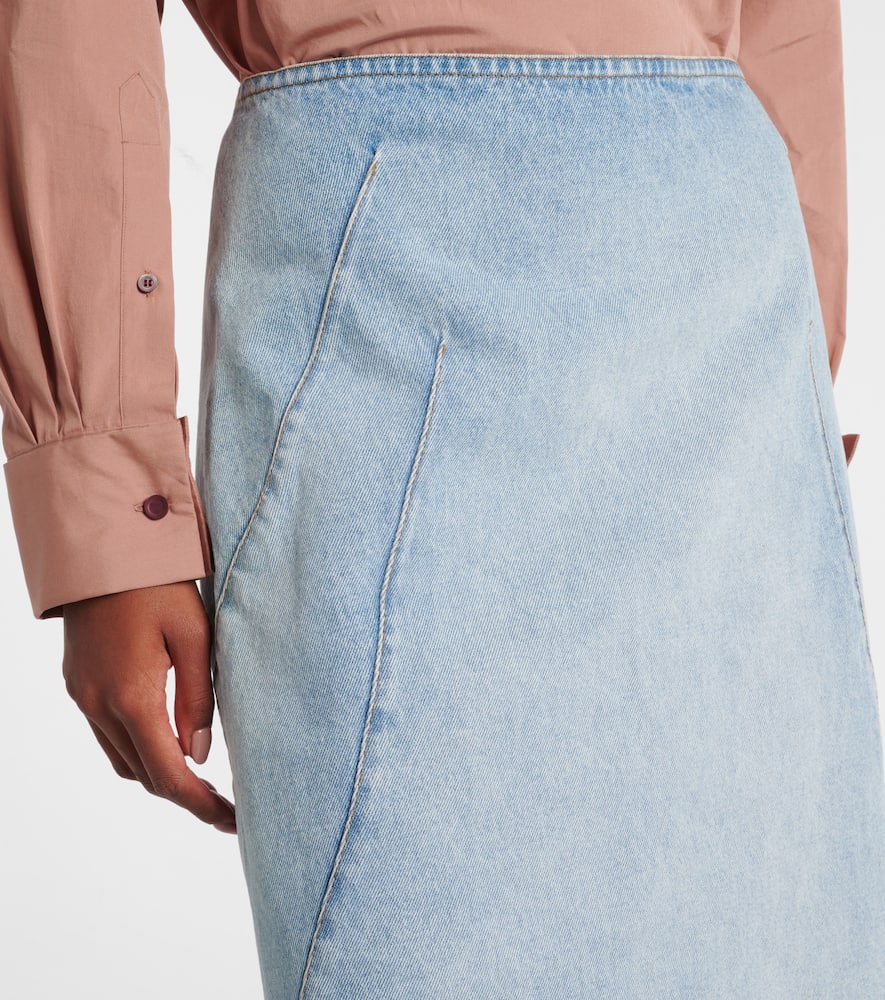 Denim midi skirt