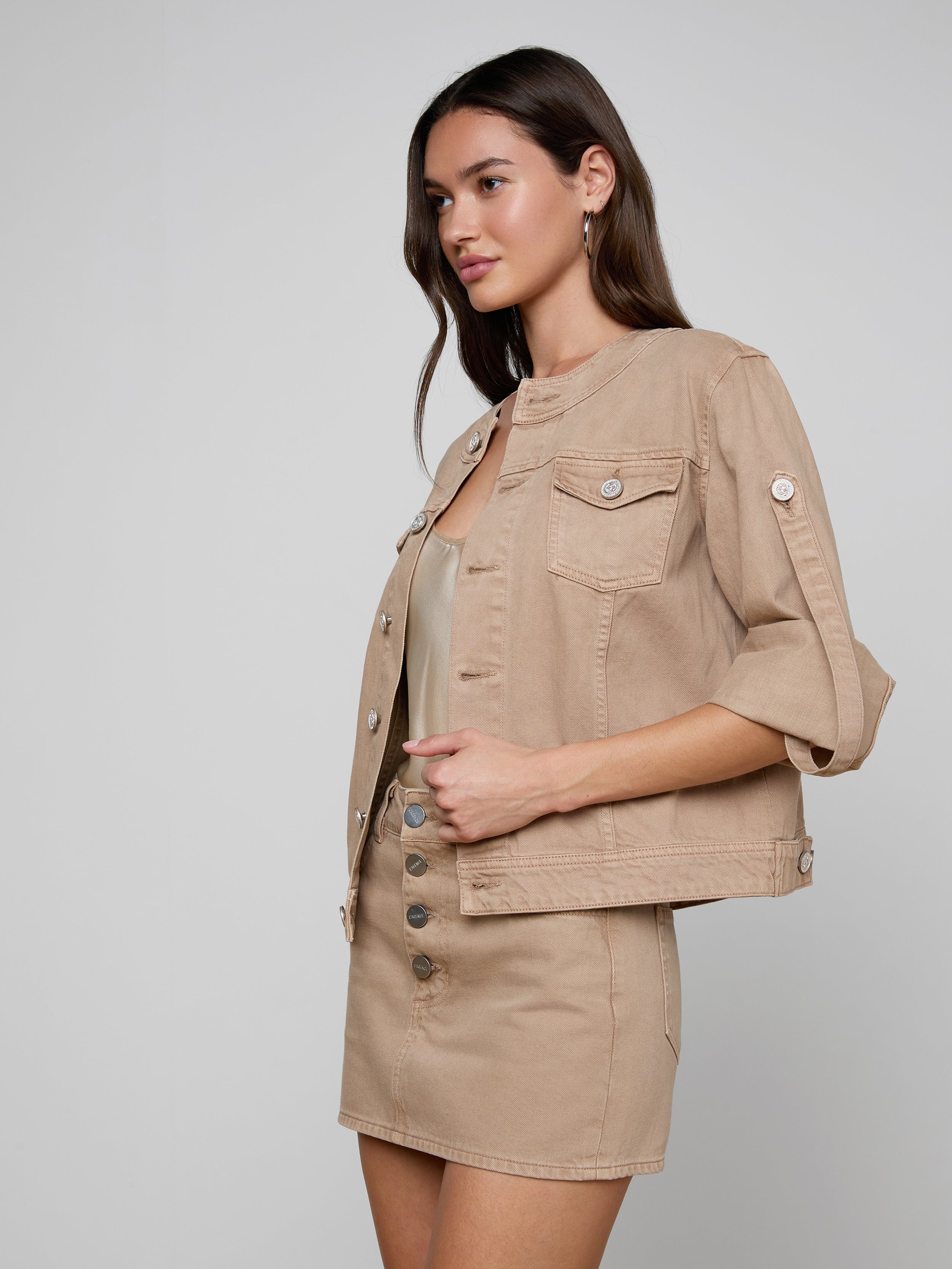 Anouk Jean Jacket In Dark Cappuccino
