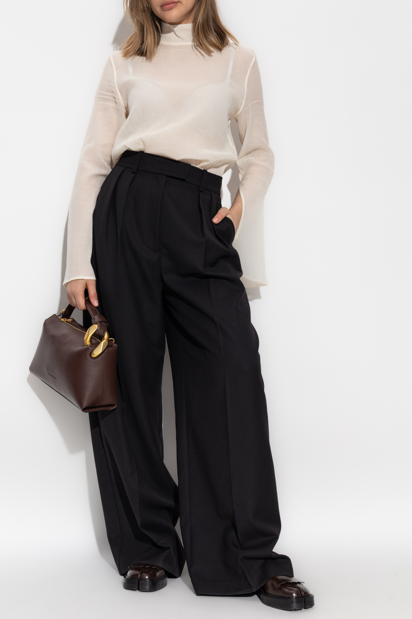 Silk Turtleneck, Women's, Cream