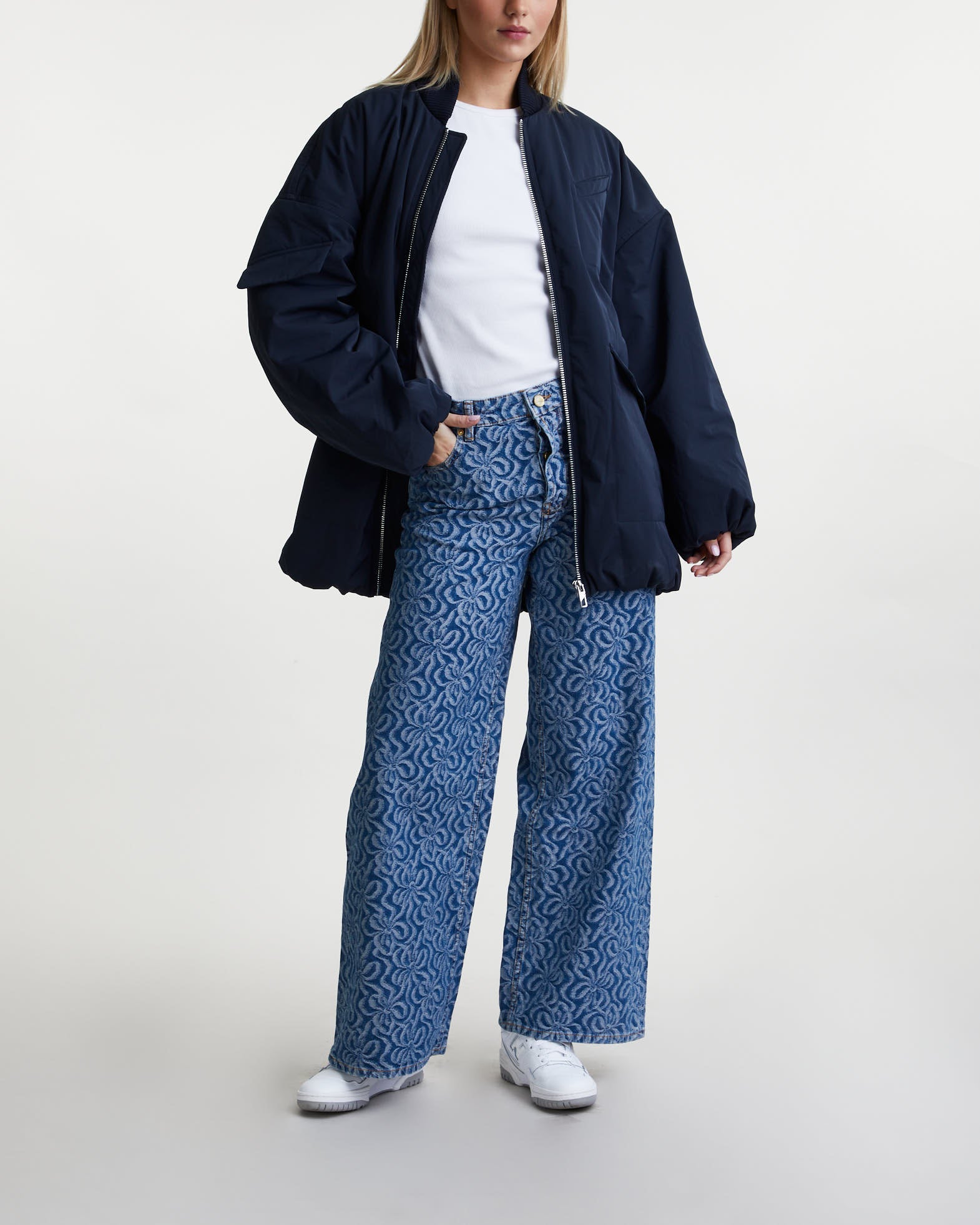 Ganni Jacket Light Twill Bomber Sky captain