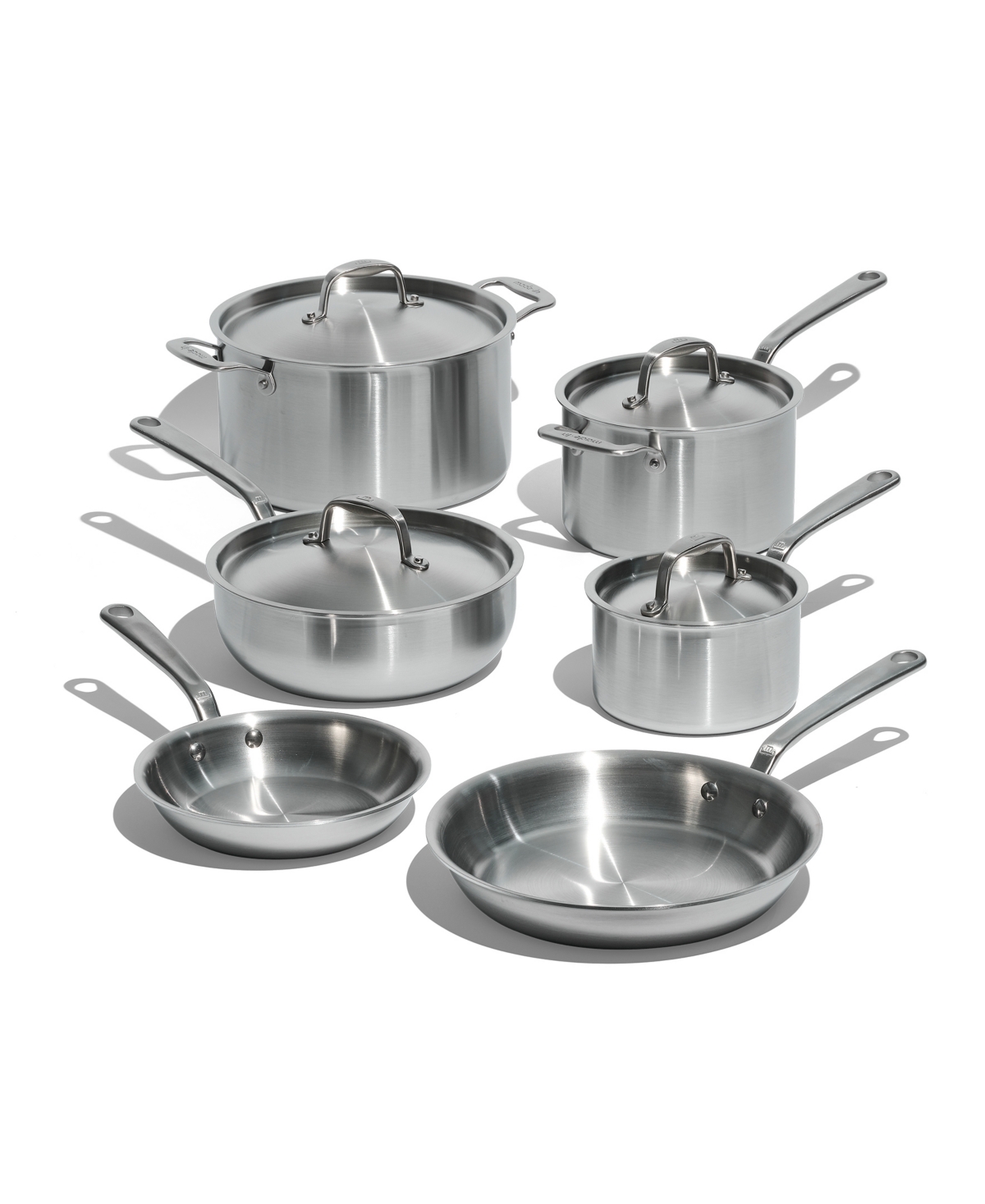 Stainless Steel Clad 10-Piece Cookware Set - Stainless clad