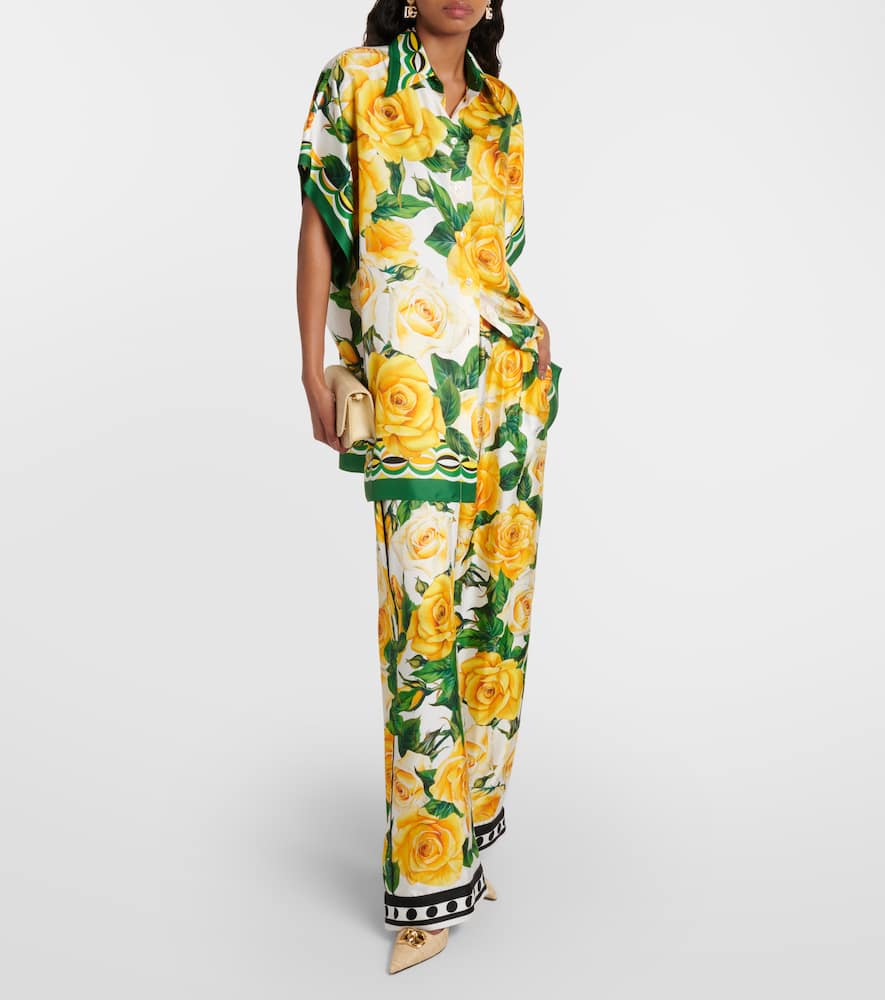 Floral silk blouse