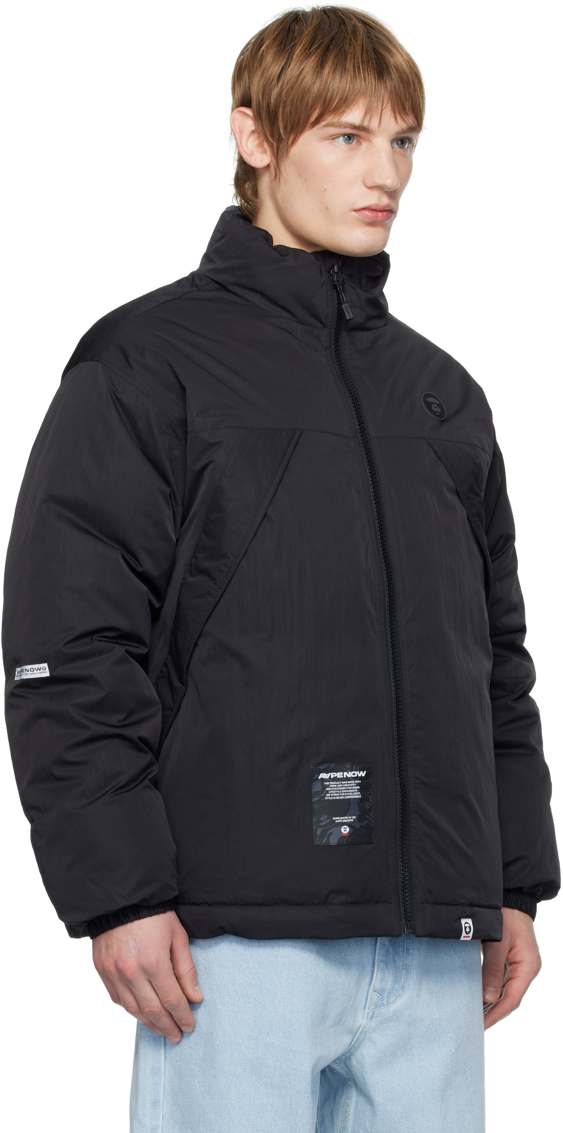 AAPE by A Bathing Ape Black 'AAPE NOW' Down Jacket