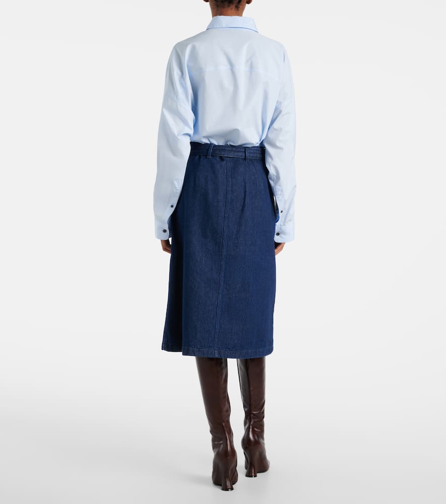 Denim midi skirt