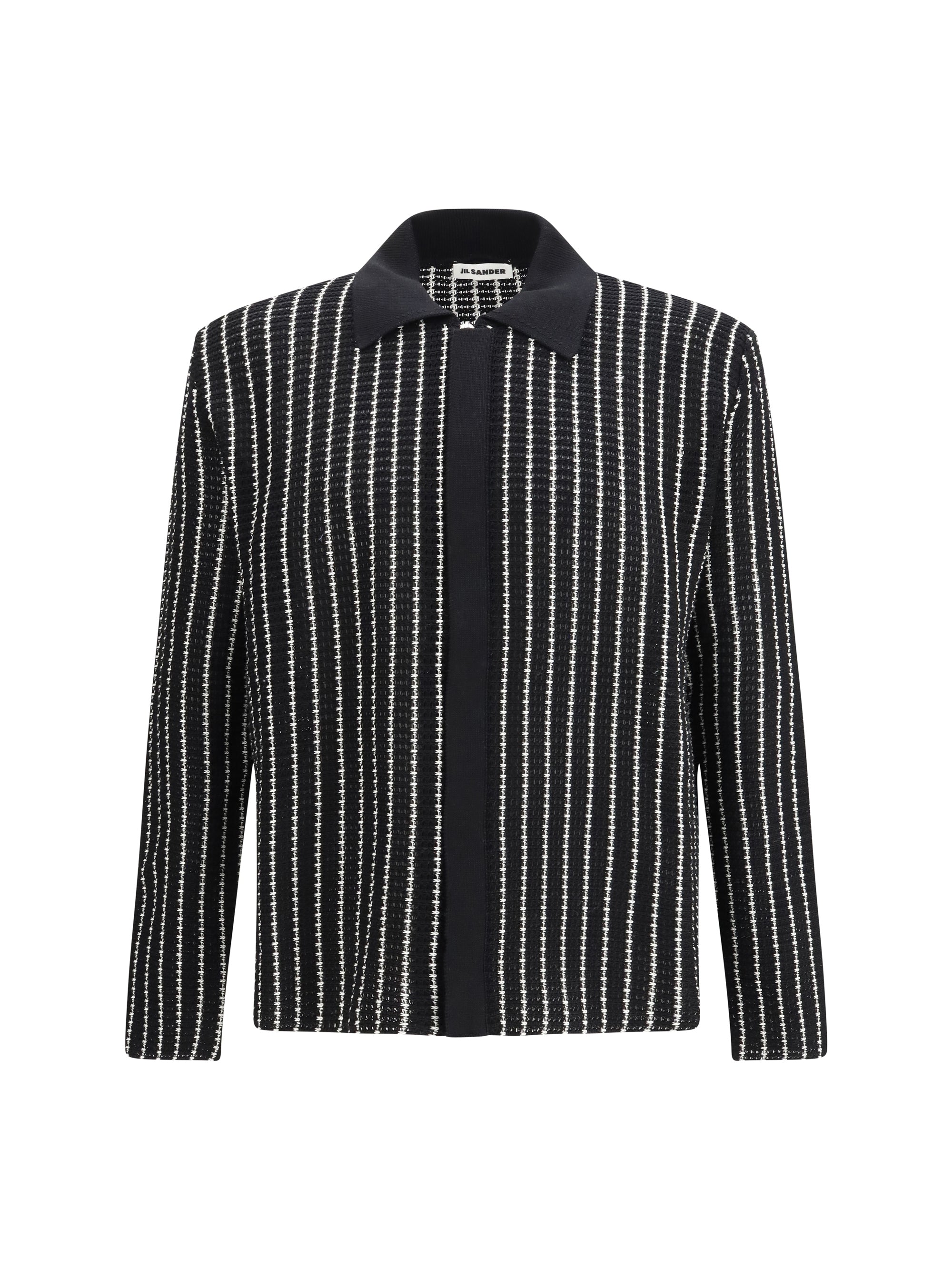Embroidered Crochet Cardigan — Black