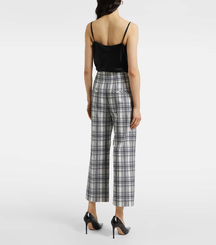 Veronica Beard Dova plaid cotton-blend wide-leg pants