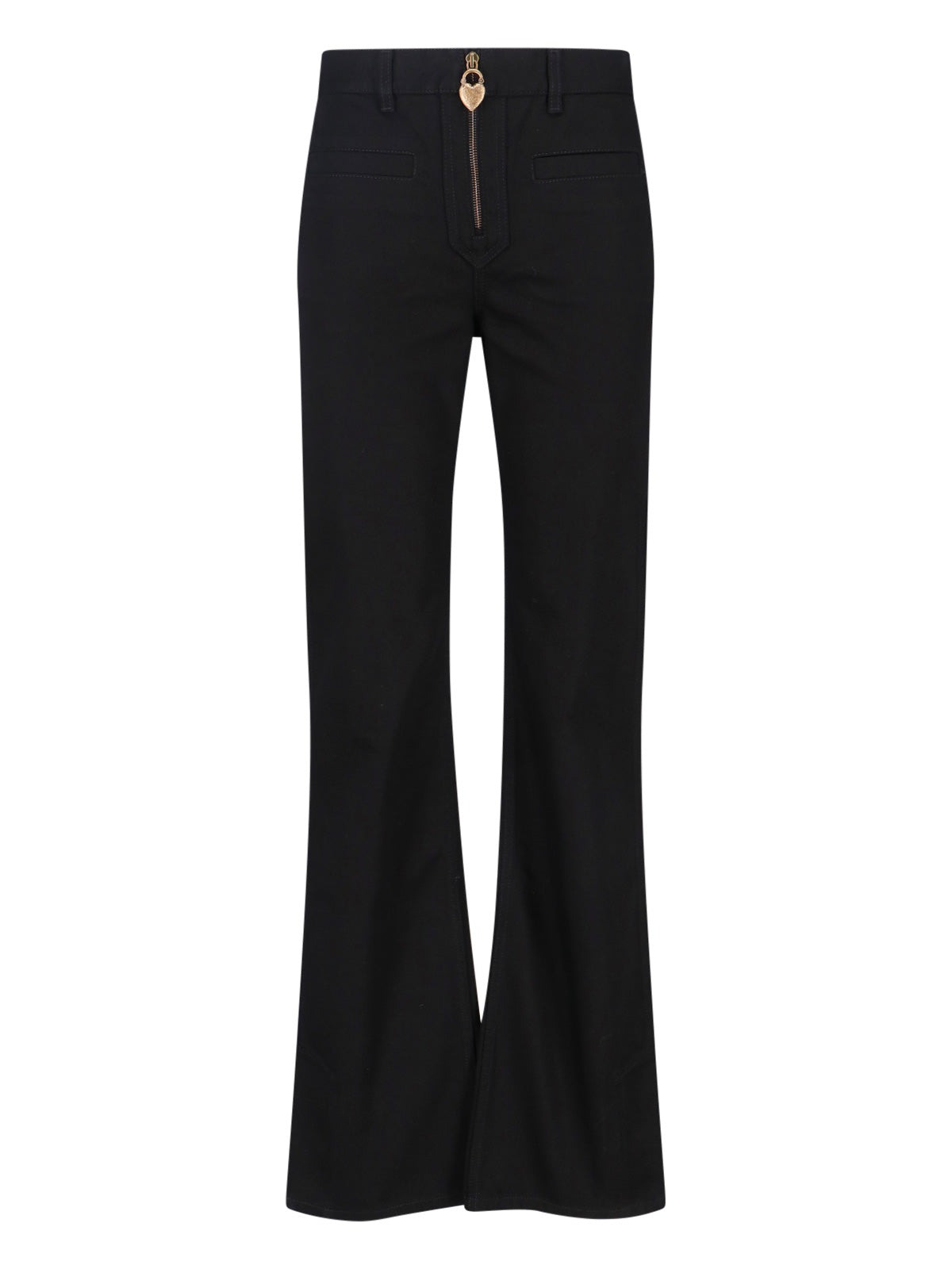Chloé Women's Cotton Denim Outerwear with Calf Leather Patch