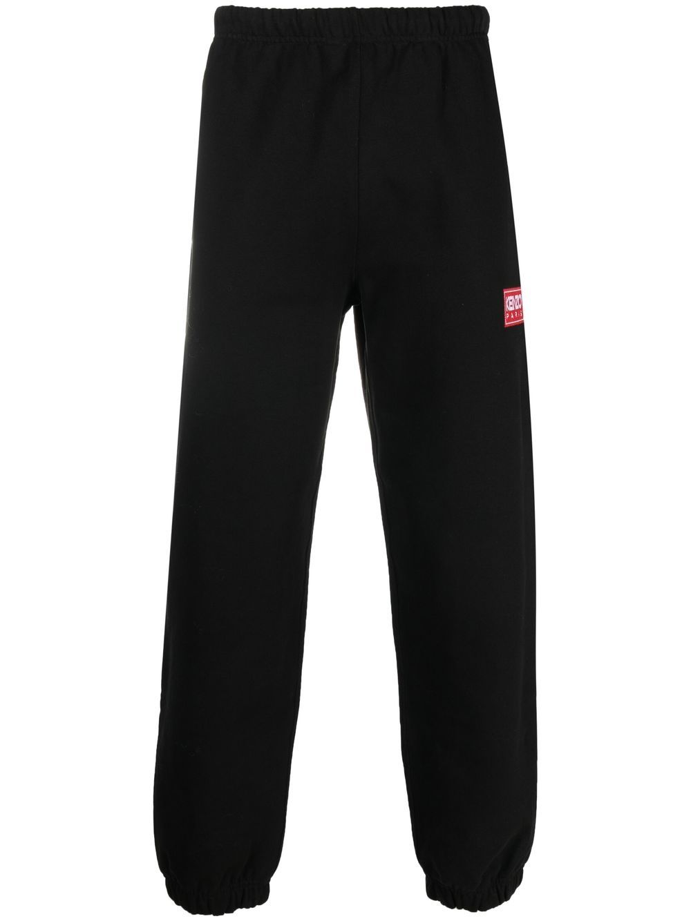 Logo-patch cotton track pants - Black