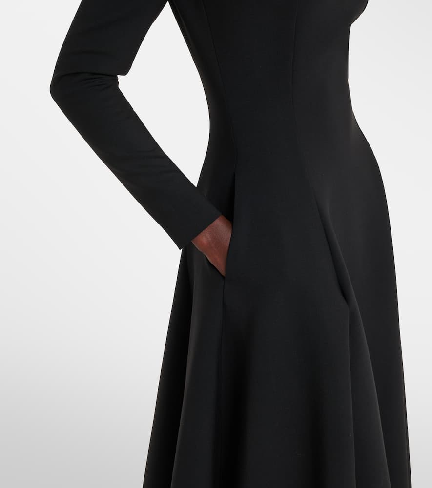 Cutout wool-blend cocktail dress