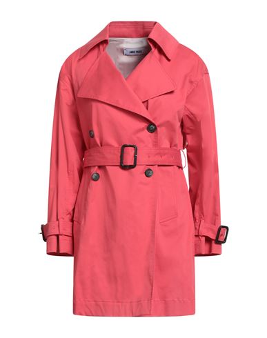 Woman Overcoat & Trench Coat Coral Size 10 Cotton, Elastane