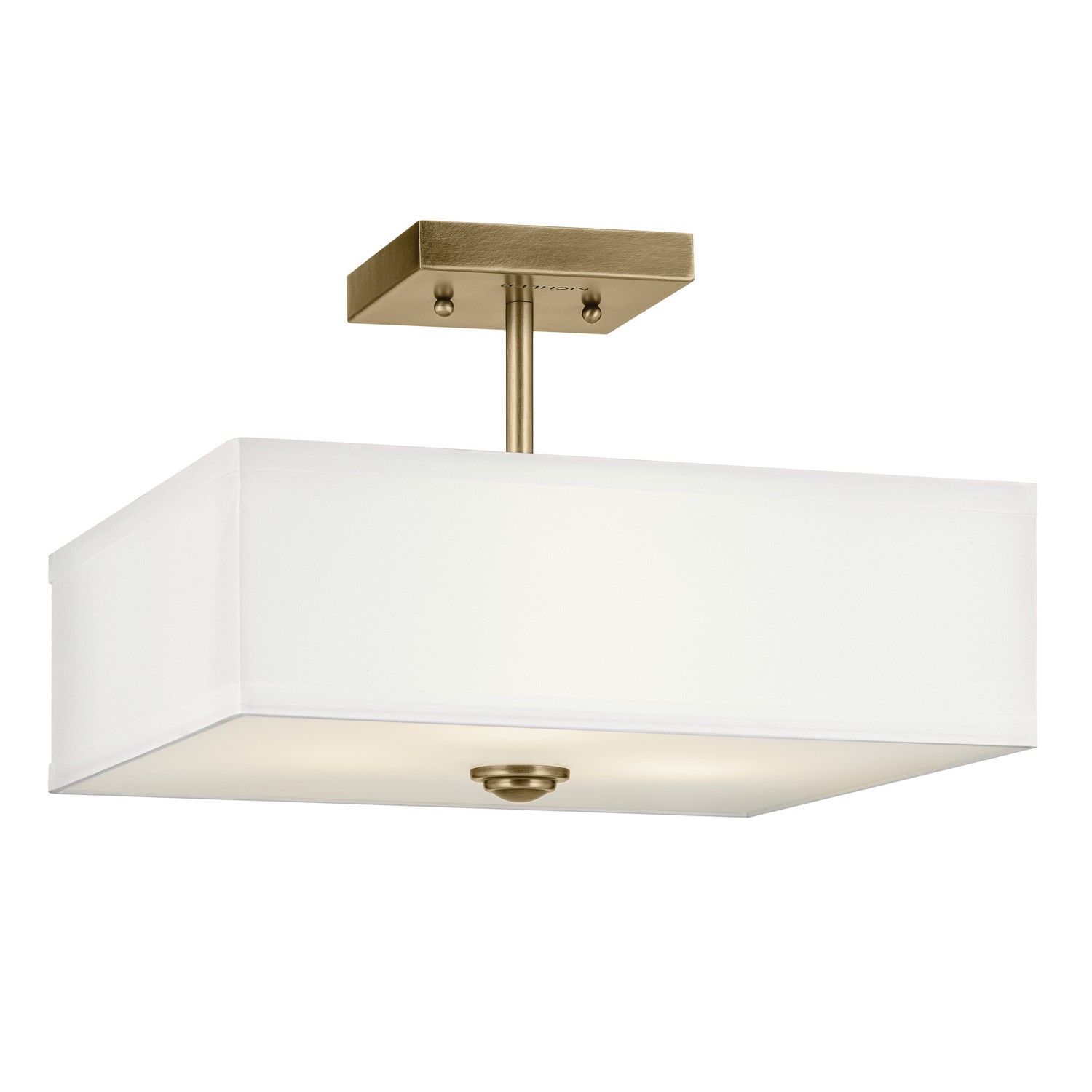 Natural Brass Three Light Semi Flush Mount from the Shailene Collection