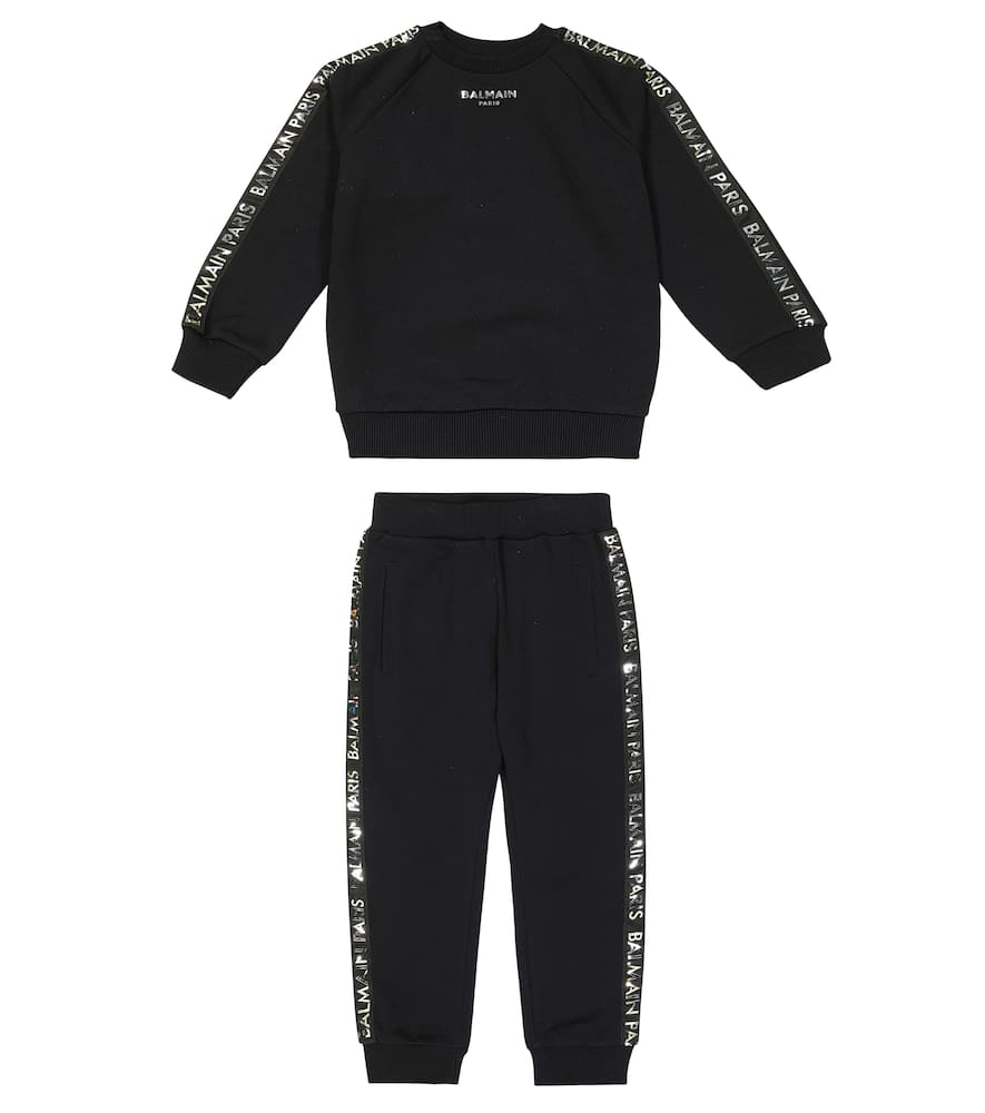 Cotton fleece sweatshirt and sweatpants set