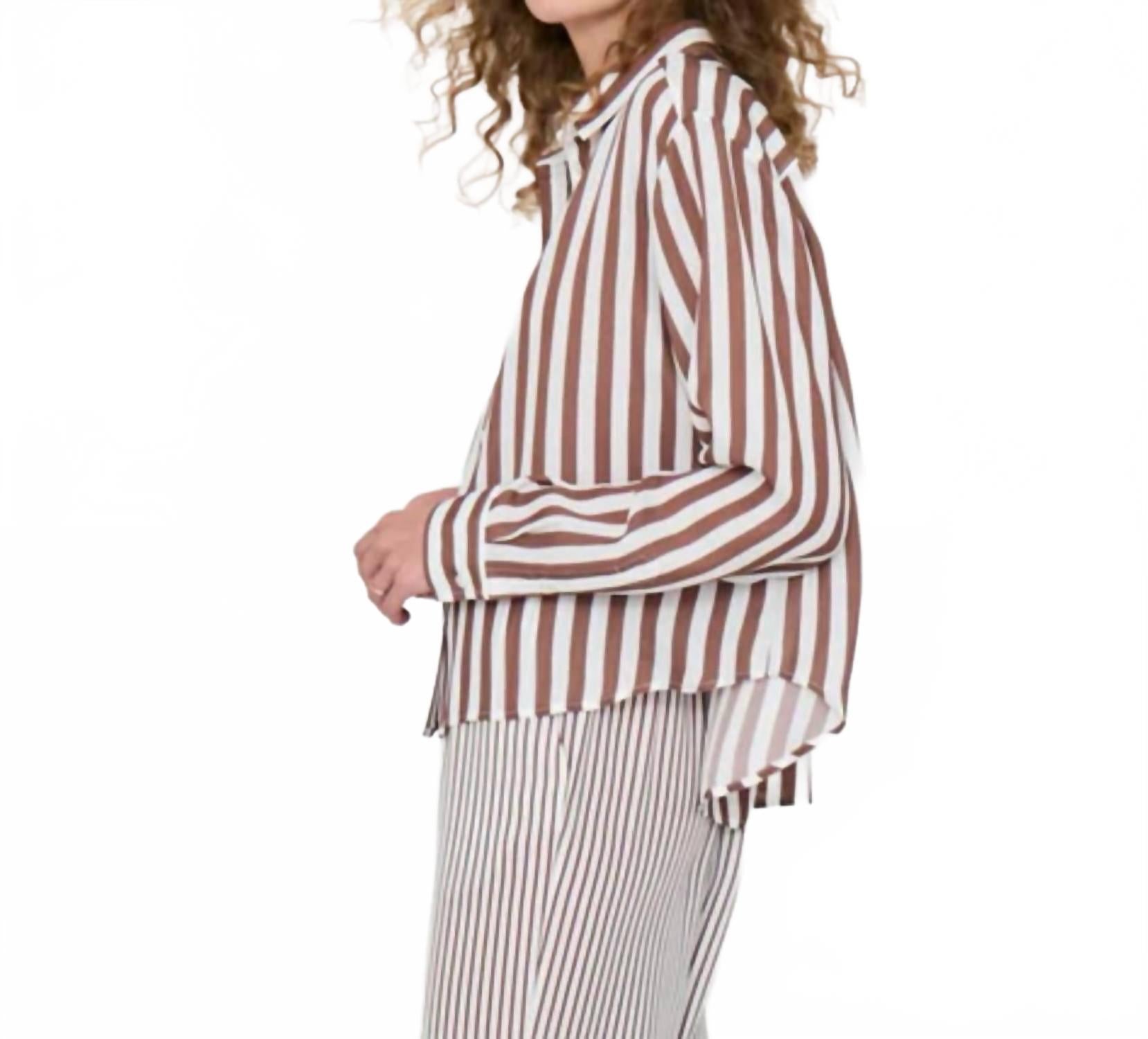 Women's The Silk Jada Shirt In White Brown