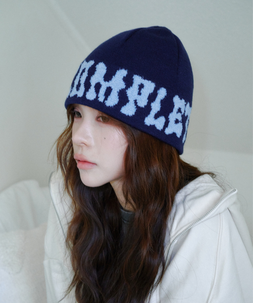 PomPom Logo Jacquard Beanie