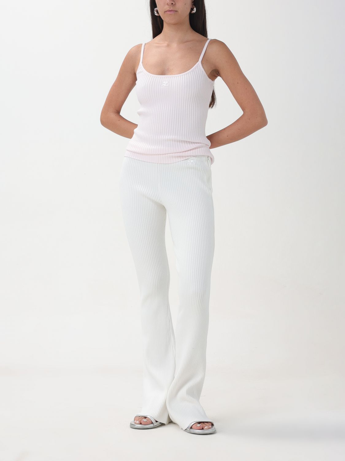 Pants COURRÈGES Woman color White