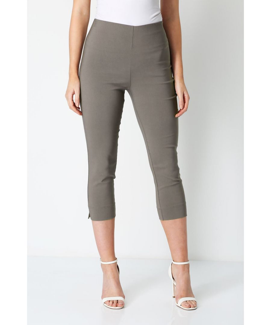 Roman Womens Cropped Stretch Trouser - Chocolate