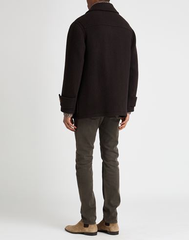 Man Coat Dark brown Size 36 Wool, Polyamide