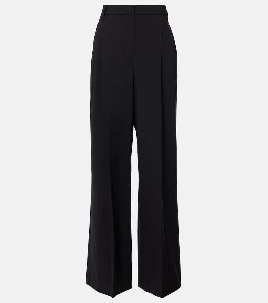 Wool-blend wide-leg pants