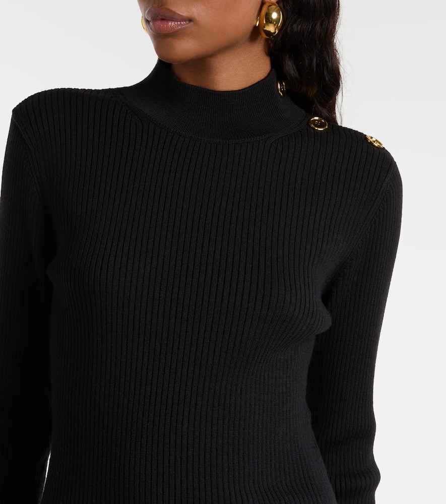 Ruffled wool minidress