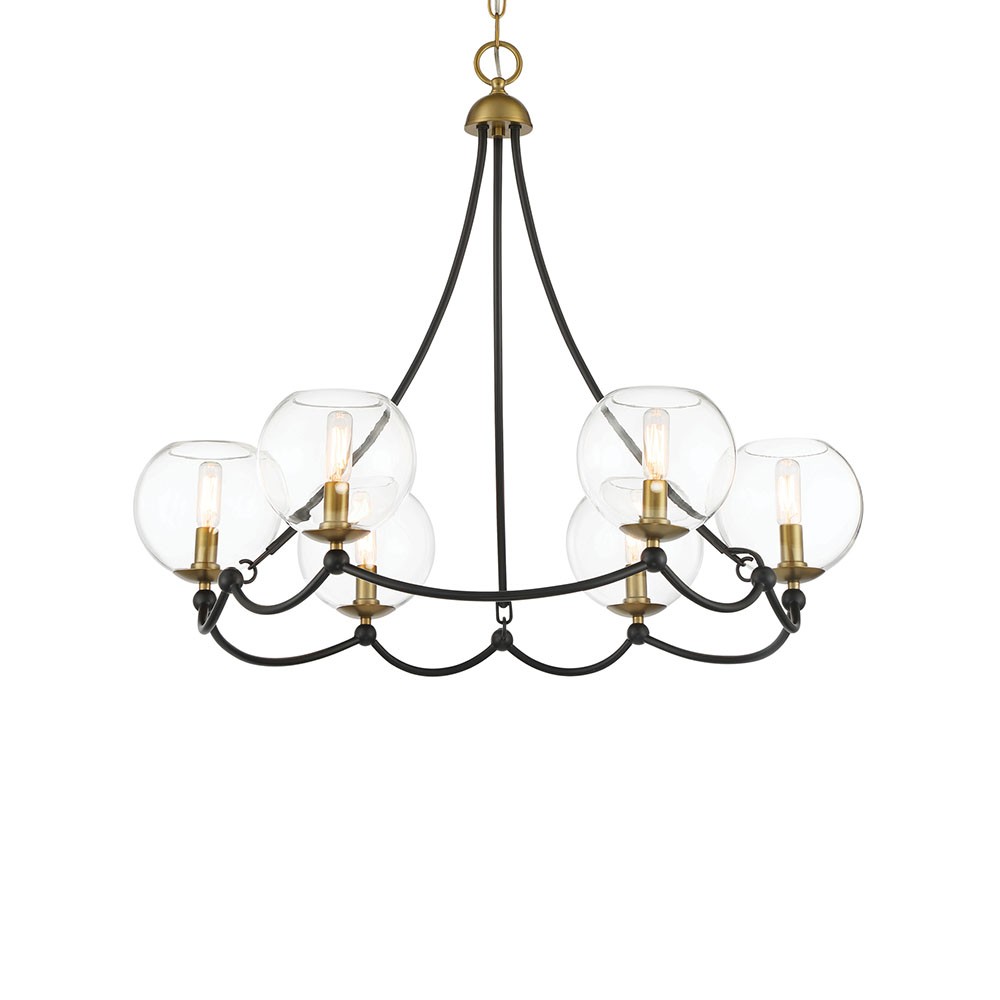 Coal And Soft Brass Chandelier from the Kearney Park Collection