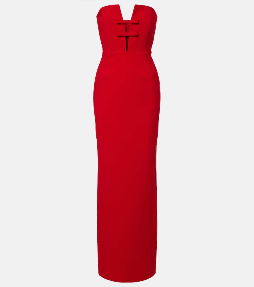 Noa bow-detail strapless gown