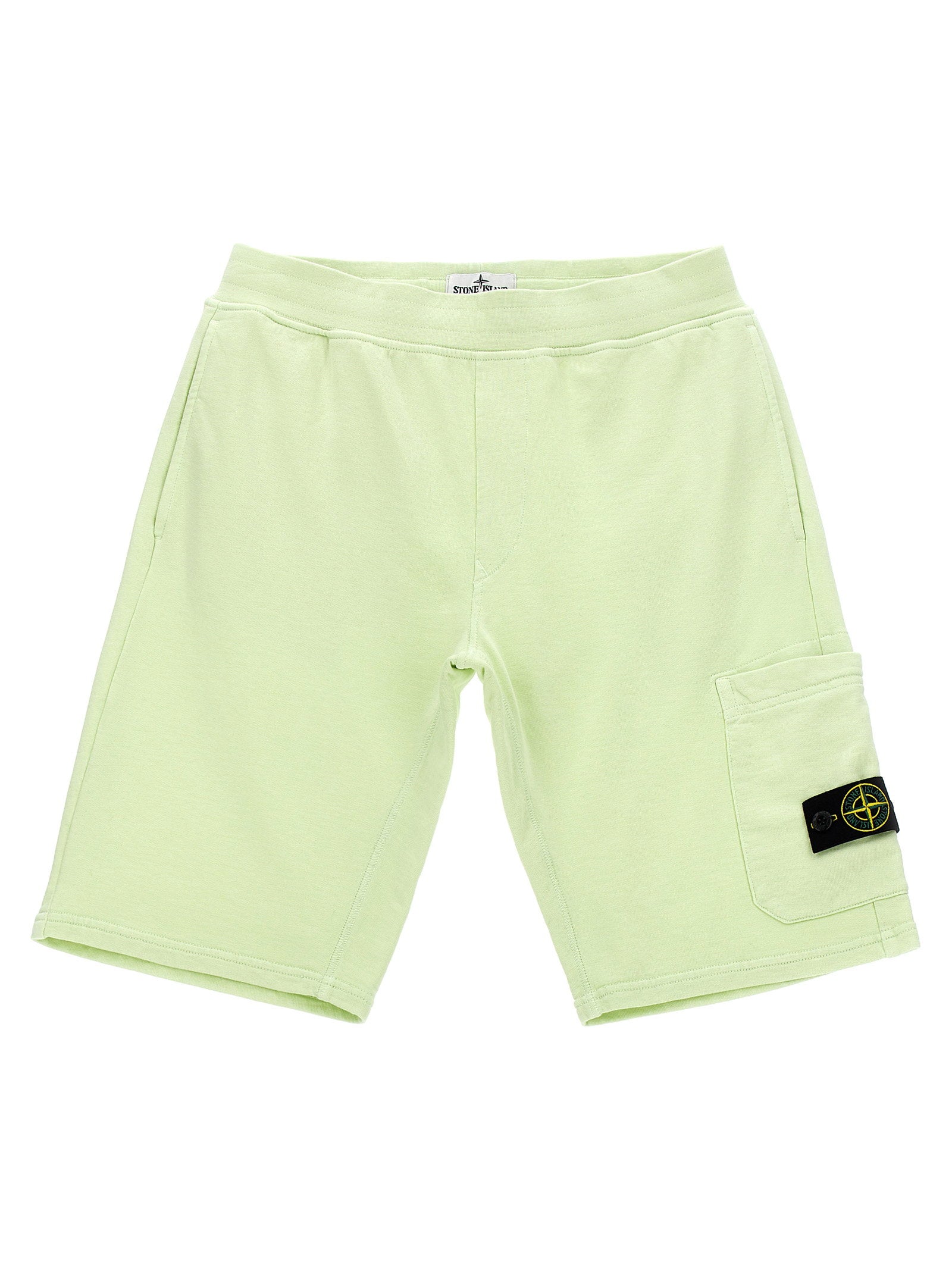 Organic Cotton Cargo Bermuda Shorts — Pale Green