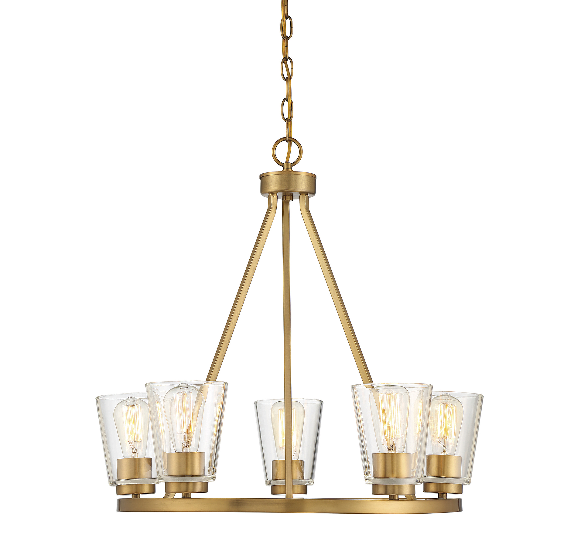 Savoy House Calhoun 5-Light Chandelier in Warm Bras