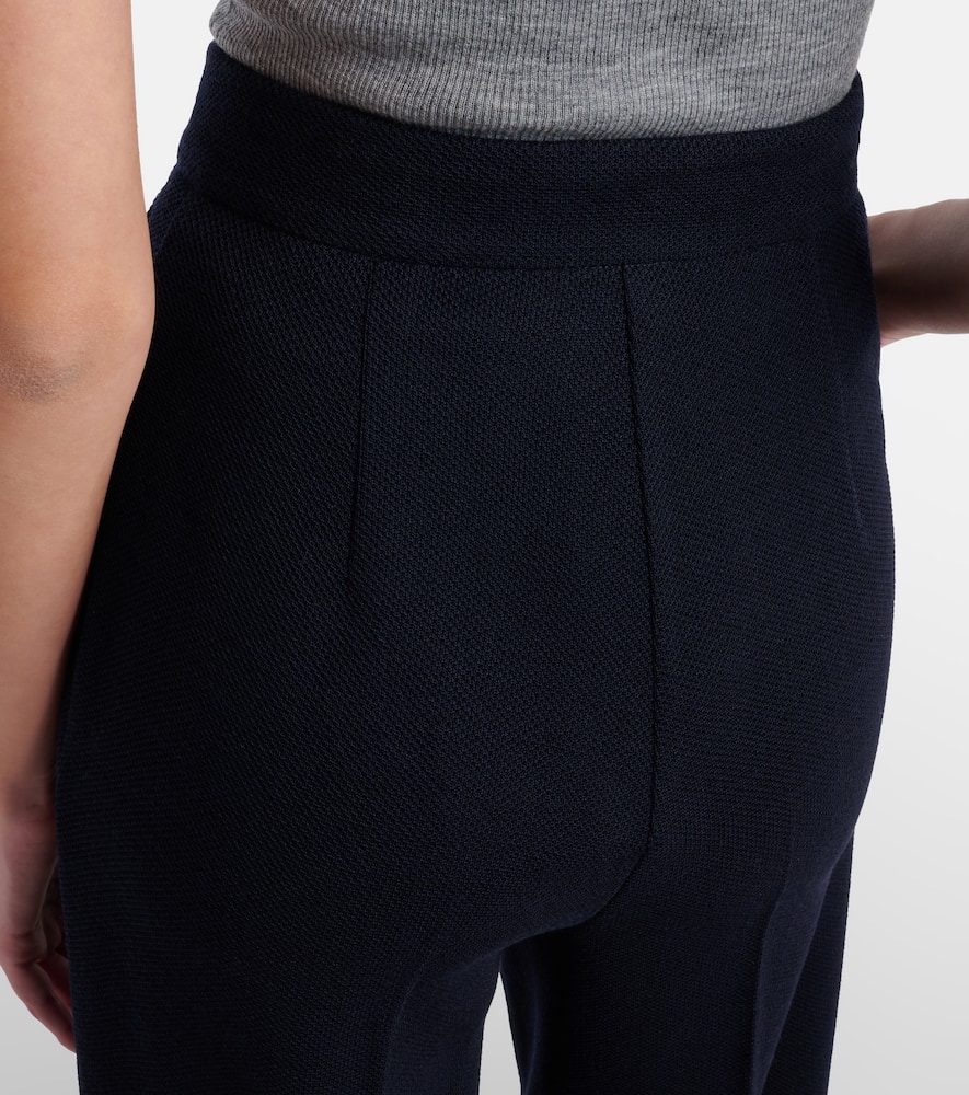 Attinia virgin wool piqué wide-leg pants