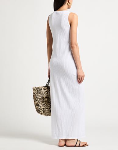 Woman Maxi dress White Size XL Cotton, Linen, Polyamide