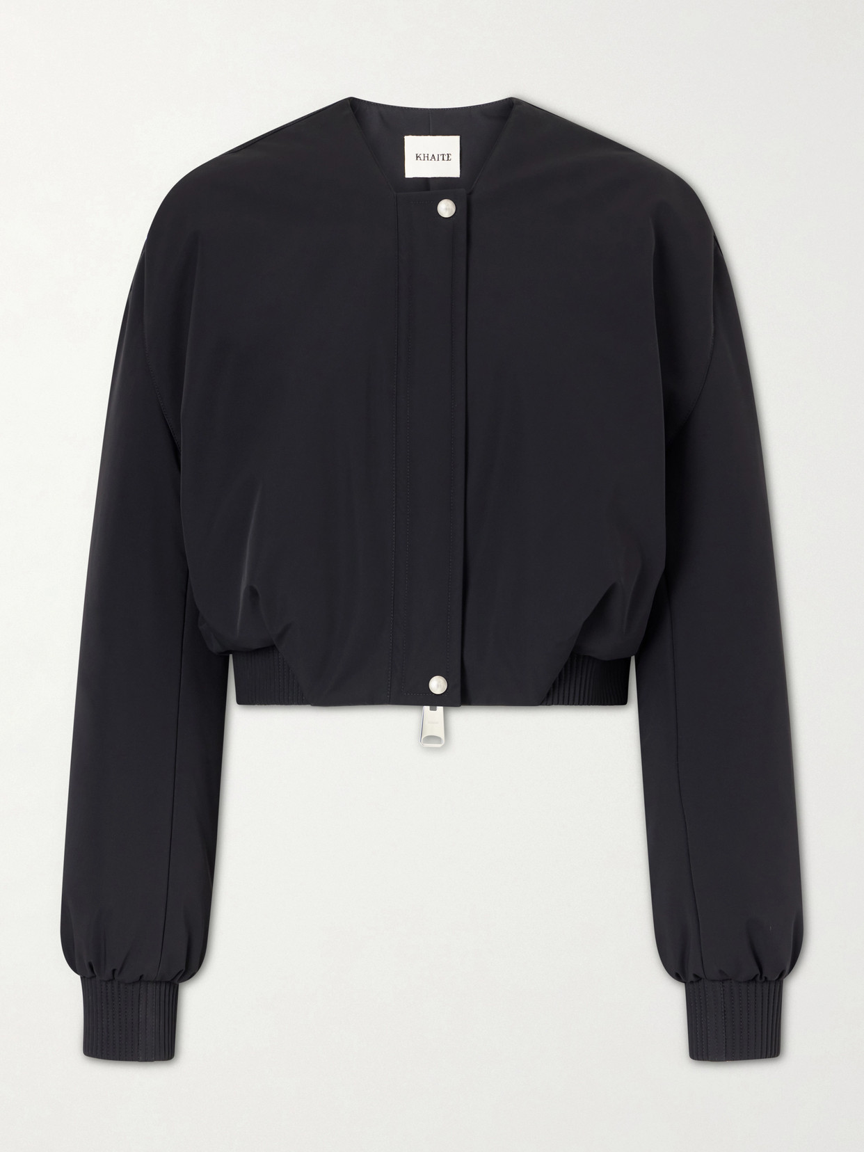 Cordan Cropped Shell Bomber Jacket - Black