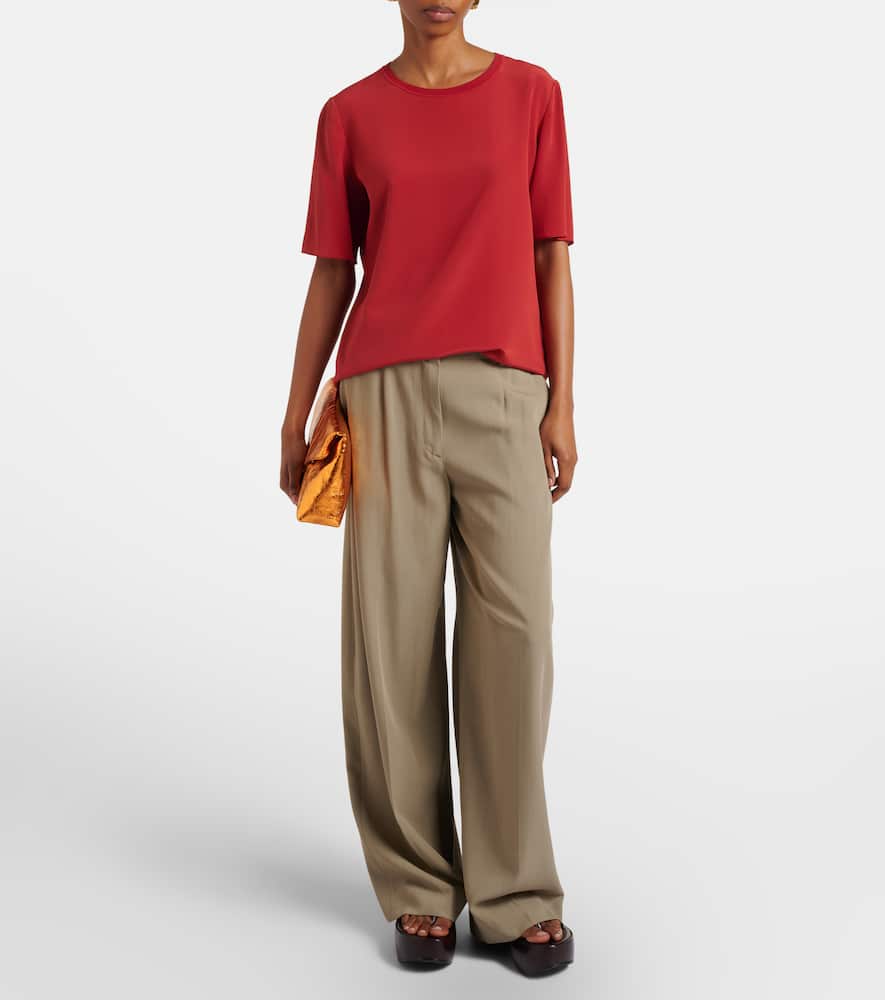 Rubin silk crêpe top