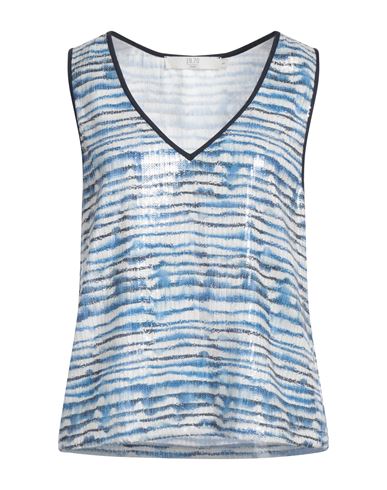 Woman Top Blue Size L Polyester, Polyamide