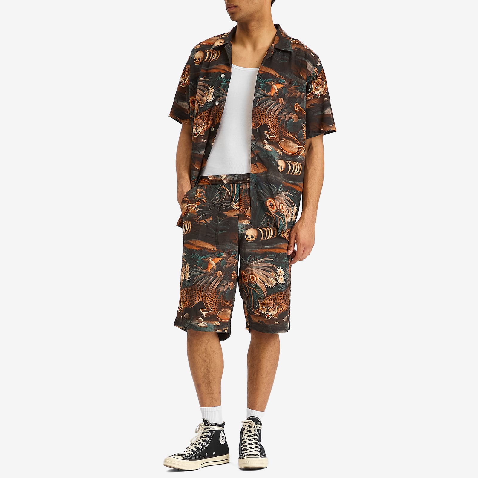 Endless Joy Men's Leopard Jungle Shorts in Multi