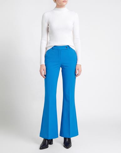 Woman Pants Azure Size 10 Polyester, Elastane