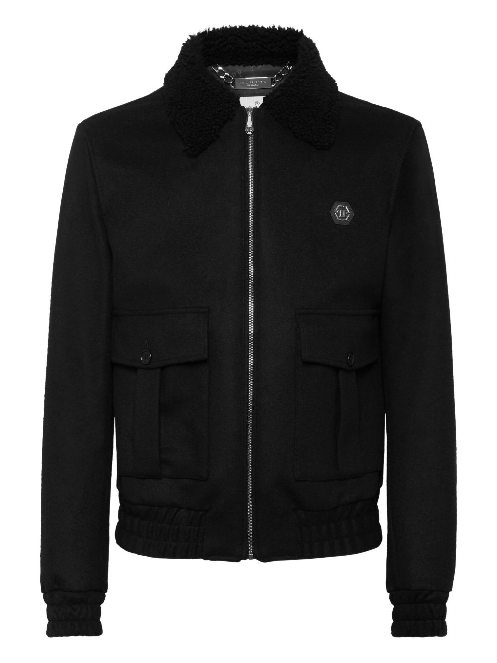 Logo-patch jacket - Black