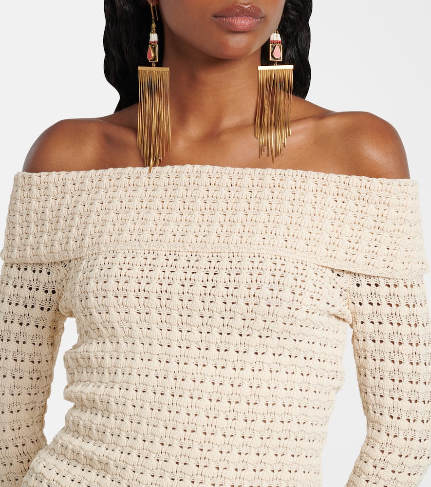 Dermottega crochet off-shoulder top