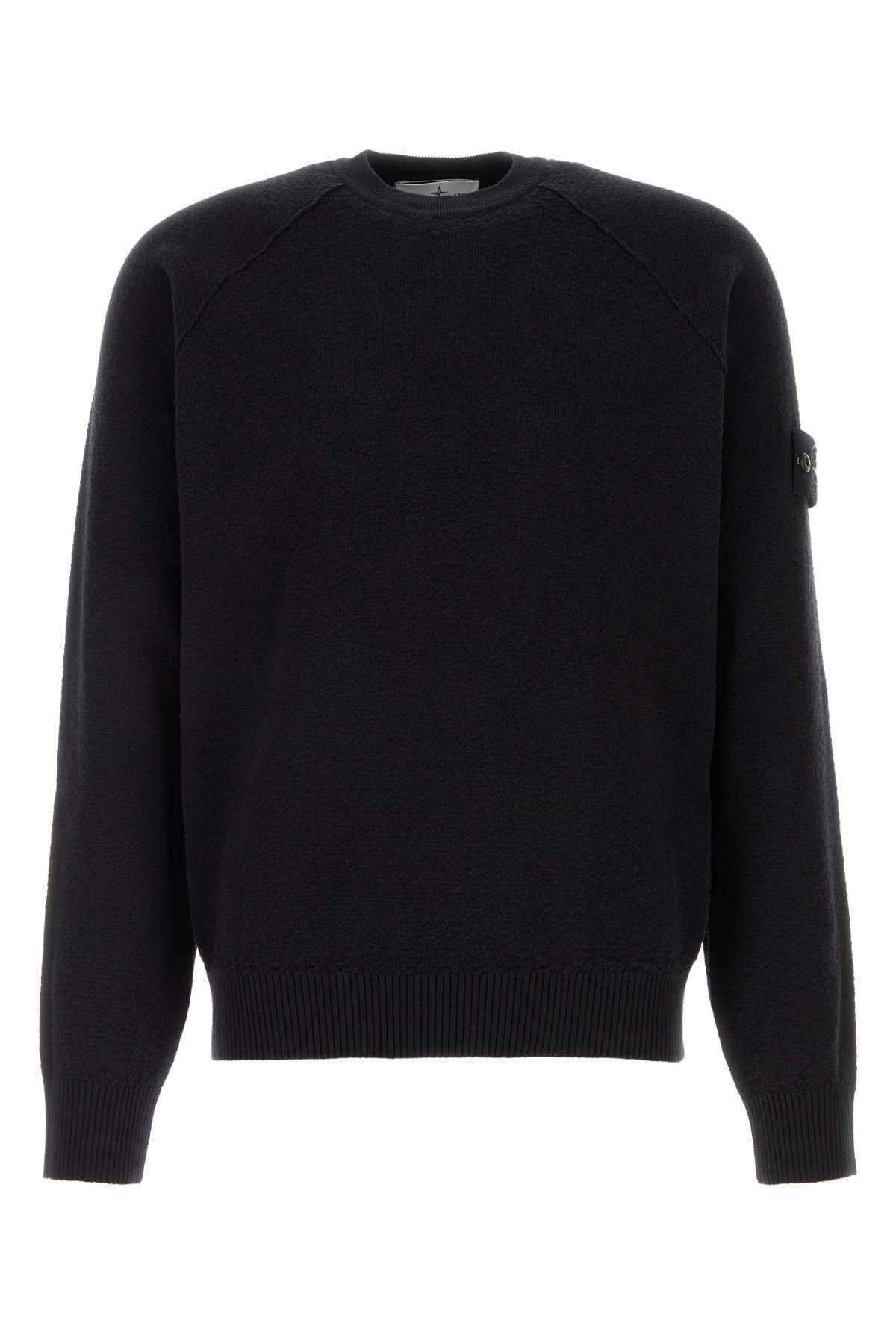Cotton Crew-Neck Sweater — Navy