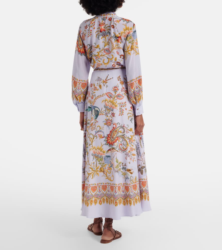 Printed silk maxi skirt