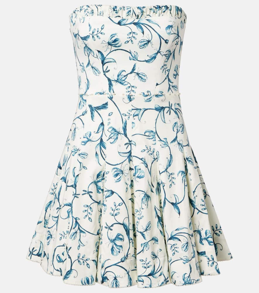 Caudal strapless cotton-blend minidress