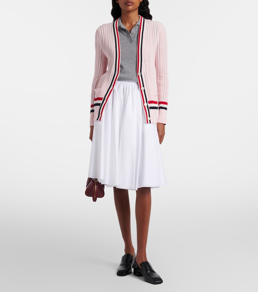 Cable-knit cotton cardigan