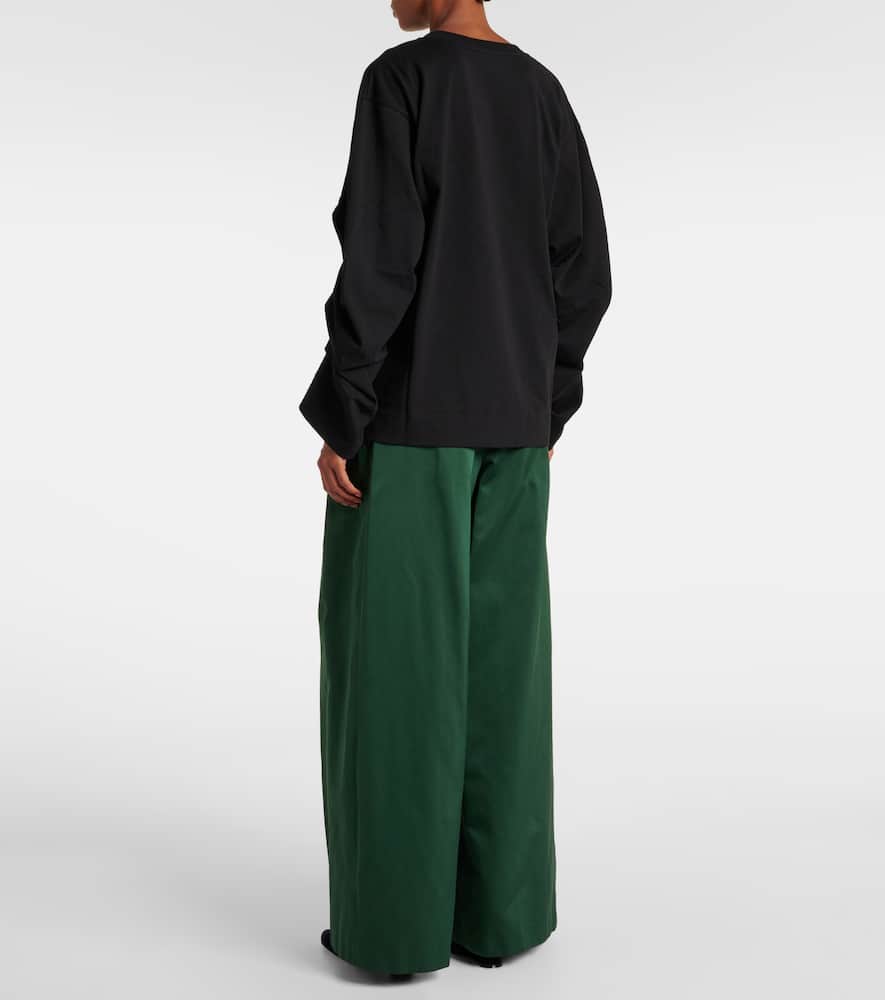 Ruched cotton jersey sweatshirt
