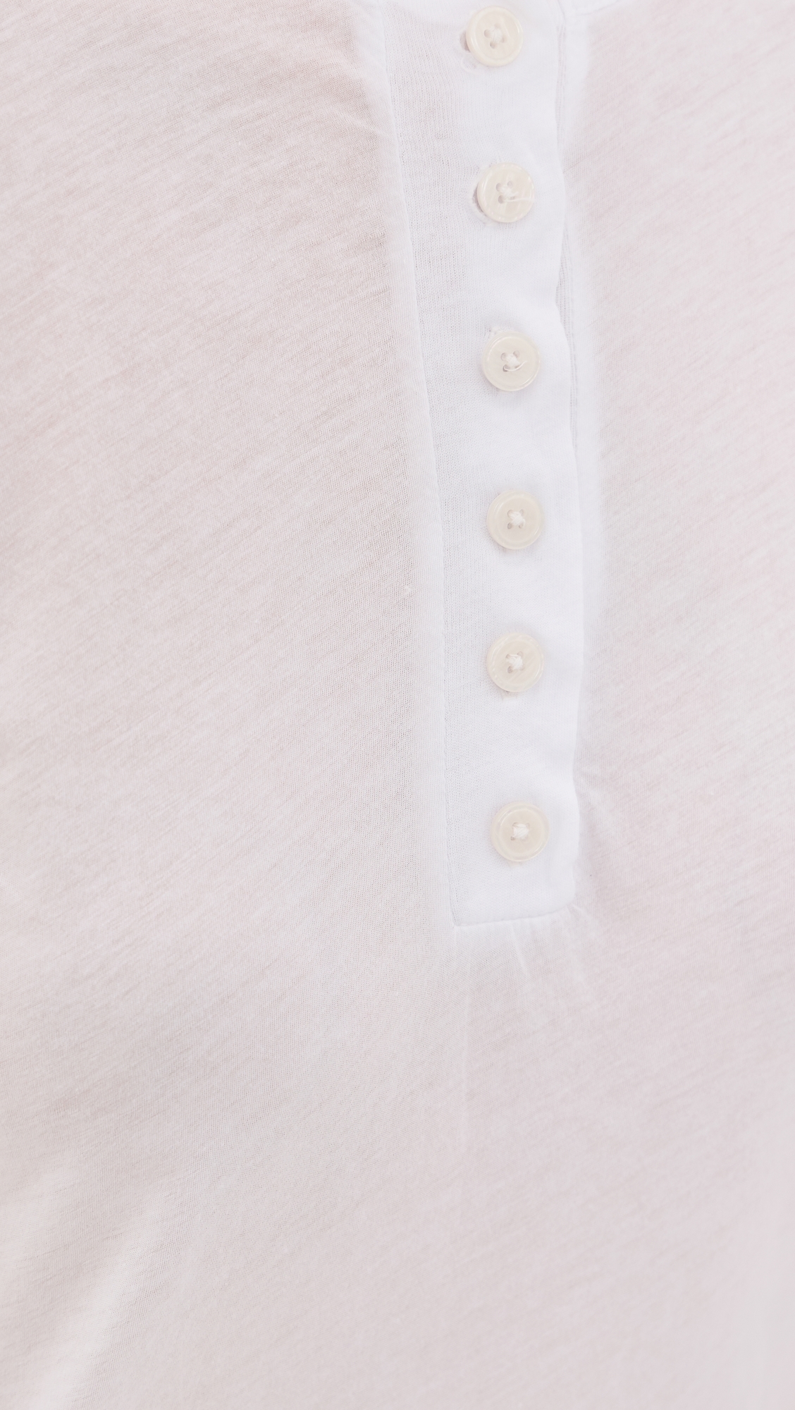 Gaia Tissue Cotton Henley Top White